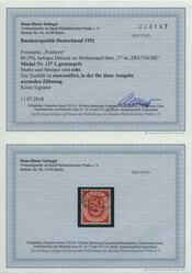 80 Pf. Posthorn 1951, gestempeltes Prachtstück mit dem Plattenfehler ...